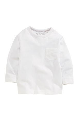 White Long Sleeve T-Shirts Two Pack (3mths-6yrs)